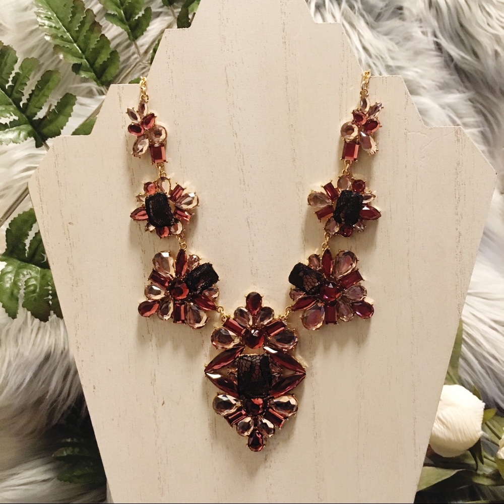 INC Burgundy Lace Necklace